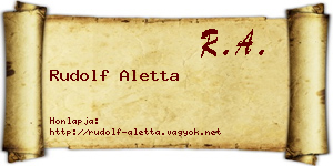 Rudolf Aletta névjegykártya